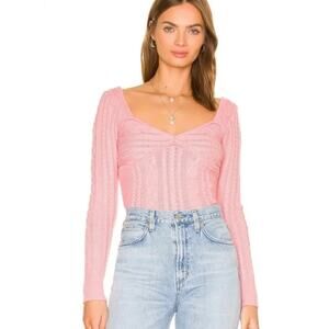 Majorelle pink cable knit sweater